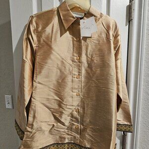 Vintage Silk Lore Beige Blouse Set